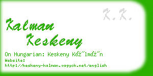 kalman keskeny business card